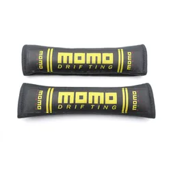 Nylon embroidery for MOMO emblem car seat belt cover shoulder pad JDM Honda Mazda Toyota BMW Audi RACING auto accessories