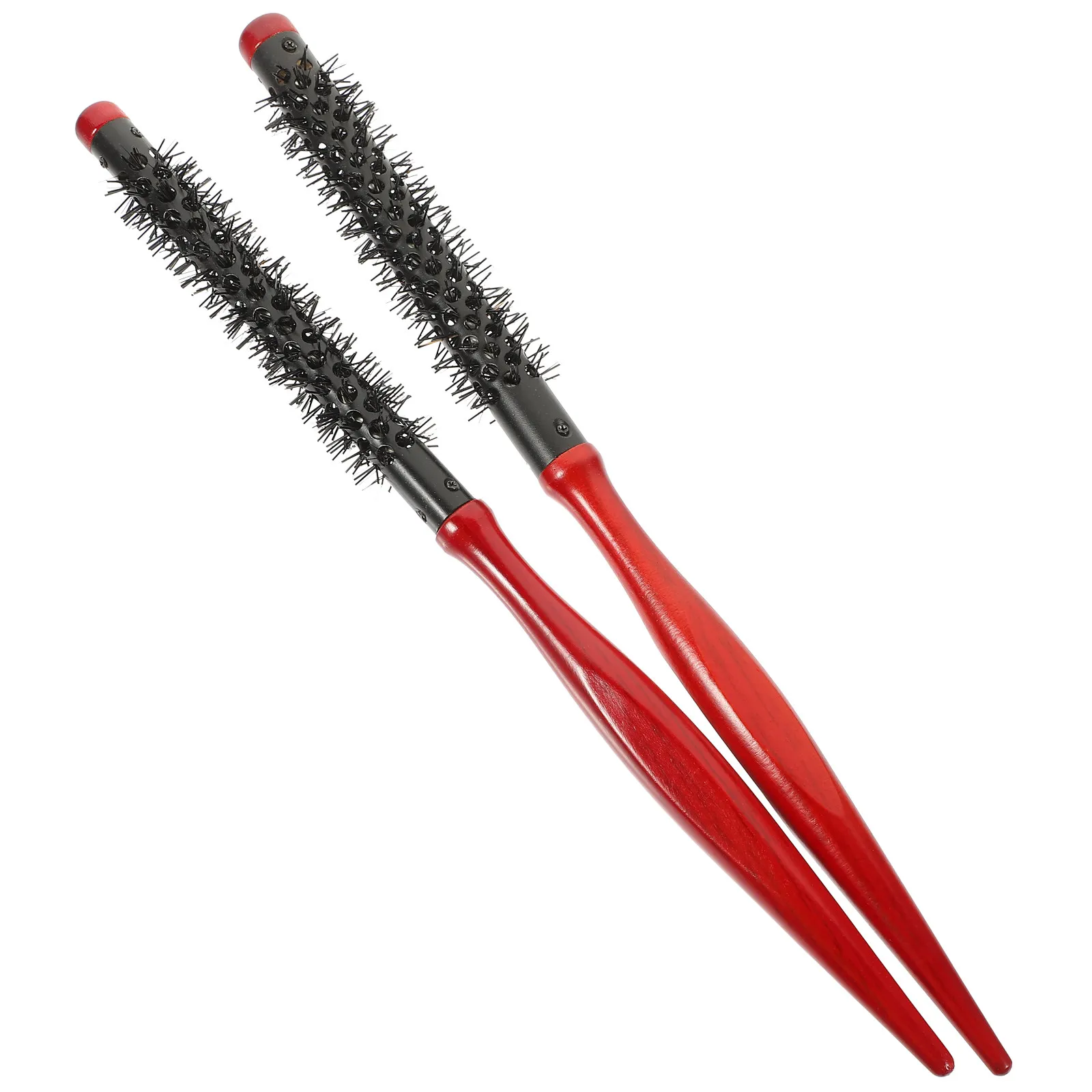 

2Pcs Roll Hairbrush Wooden Handle Round Brush Blow Drying Hair Styling Gentle Scalp Massage Detangle Thick Hair Lightweight