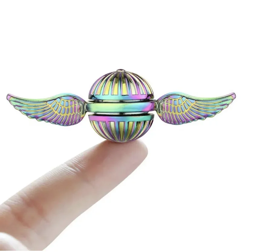 ゴールデンスニッチキューピッドフィジェットスピナー抗ストレス天使の羽手回しフィジェットおもちゃハンドスピナー金属おもちゃ子供のためのギフト