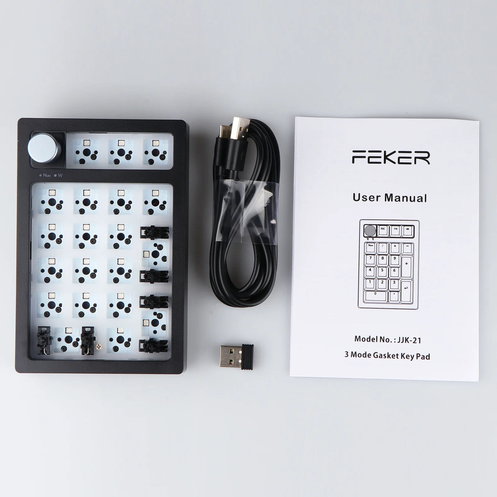 FEKER JJK21 Numpad Kiti, Sıcak - Mechanical Numpad Hot Swap Rgb Wireless incelemesi ve fiyatı