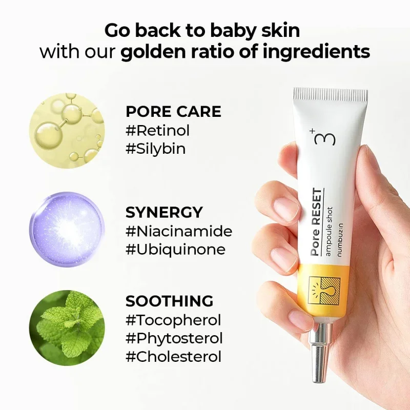 

No.3 Pore Minimizing Ampoule With Retinol & Niacinamide - Shrink Pores, Control Oil, Deep Clean & Hydration