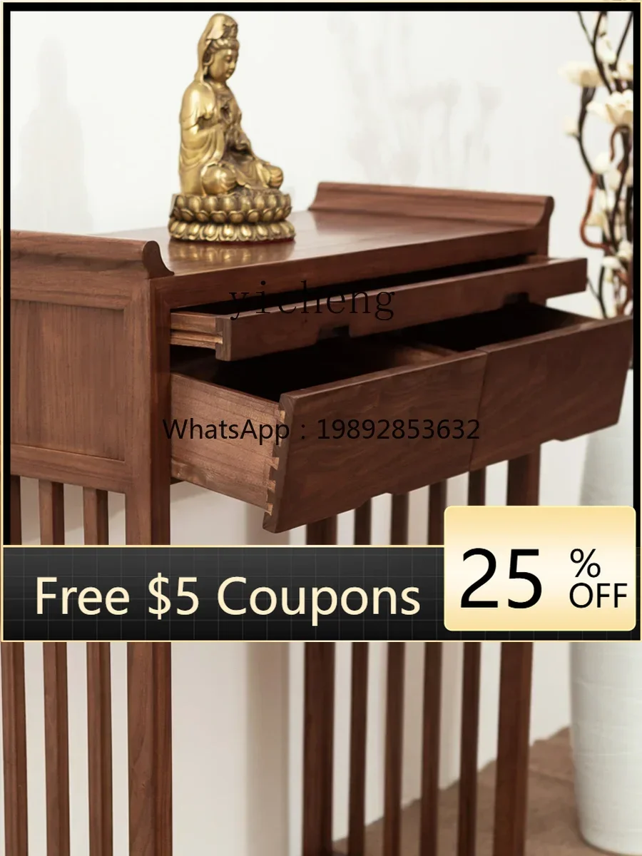 AB Solid Wood Altar Buddha Shrine Home Incense Burner Table Living Room Altar Prayer Altar Table Table Modern Minimalist