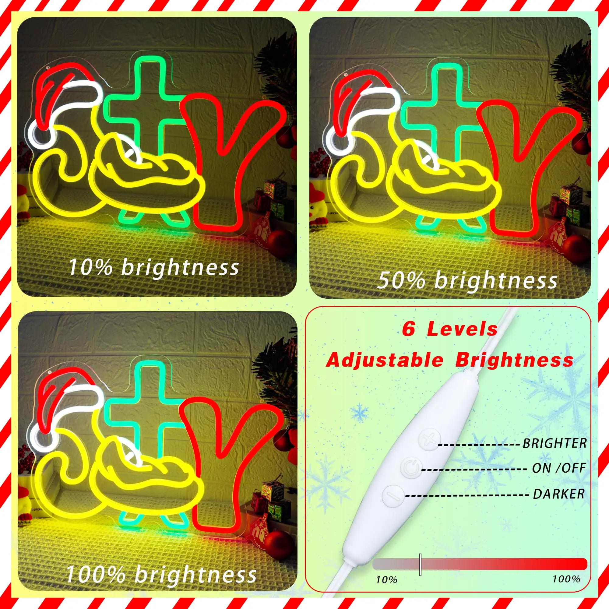 JOY – panneau néon pour scène de nativité, panneau lumineux à intensité variable, décoration murale pour joyeux noël, Art religieux, vacances, fenêtre de maison