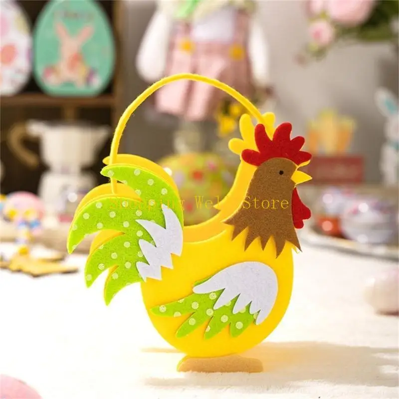 Paquete KX4B 4 bolsas mano Pascua funcionales para diversión dulces, juguetes y huevos caza