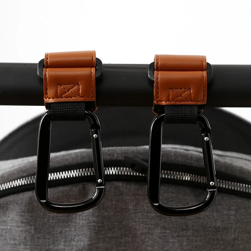 خطاف حقيبة حفاضات الأطفال، عربة أطفال متعددة الوظائف، خطاف قابل للتعديل من جلد البولي يوريثان، عربات يدوية وخطاف تخزين عربة الأطفال.