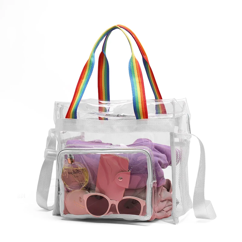 

Transparent Handbag With Zipper Seal Can Be Crossbody Can Be Portable Suitable For Work Travel Festival Sports And Other Scenes