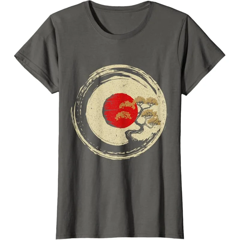 T-shirt bouddhiste Enso Circle, bonsaï, arbre dans le Vermont japonais