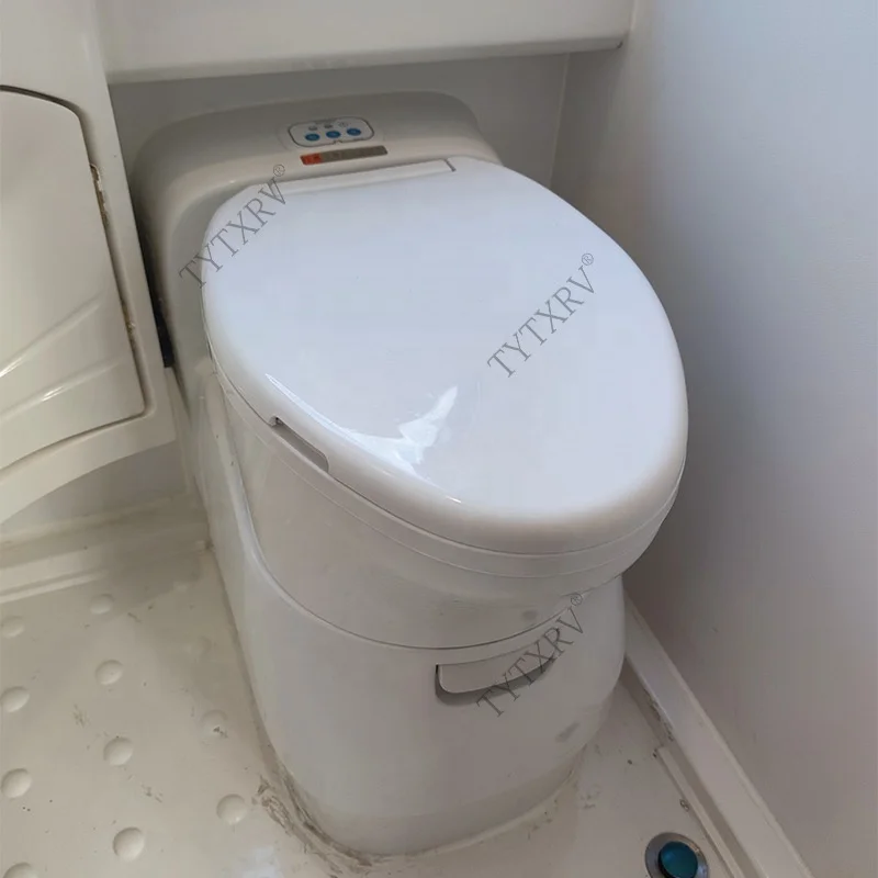22L RV Electric Toilet With Hatch & Pull Water Tank Portable Caravan Cassette Toilet For Camper Motorhome Travel Trailer