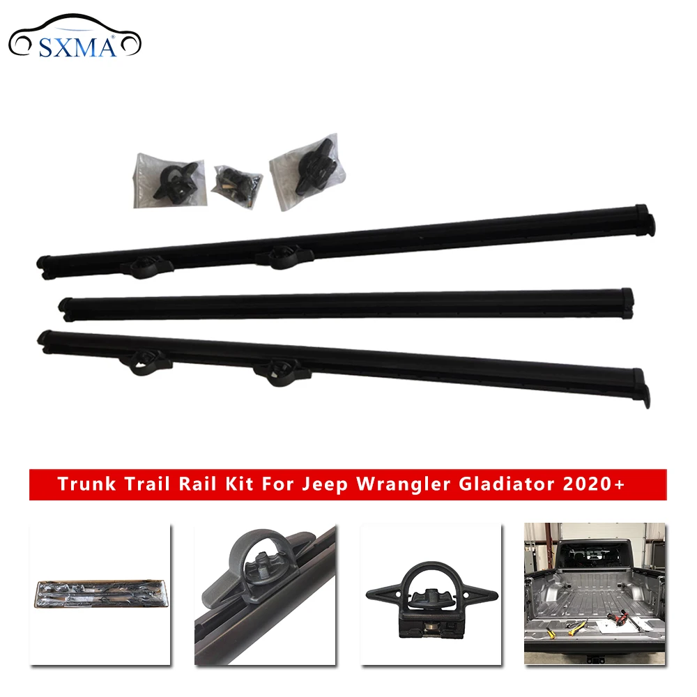 SXMA JT1018 Trunk Trail Rail Kit Rear Trunk Track Steel for Jeep for Wrangler JT Gladiator 2020++