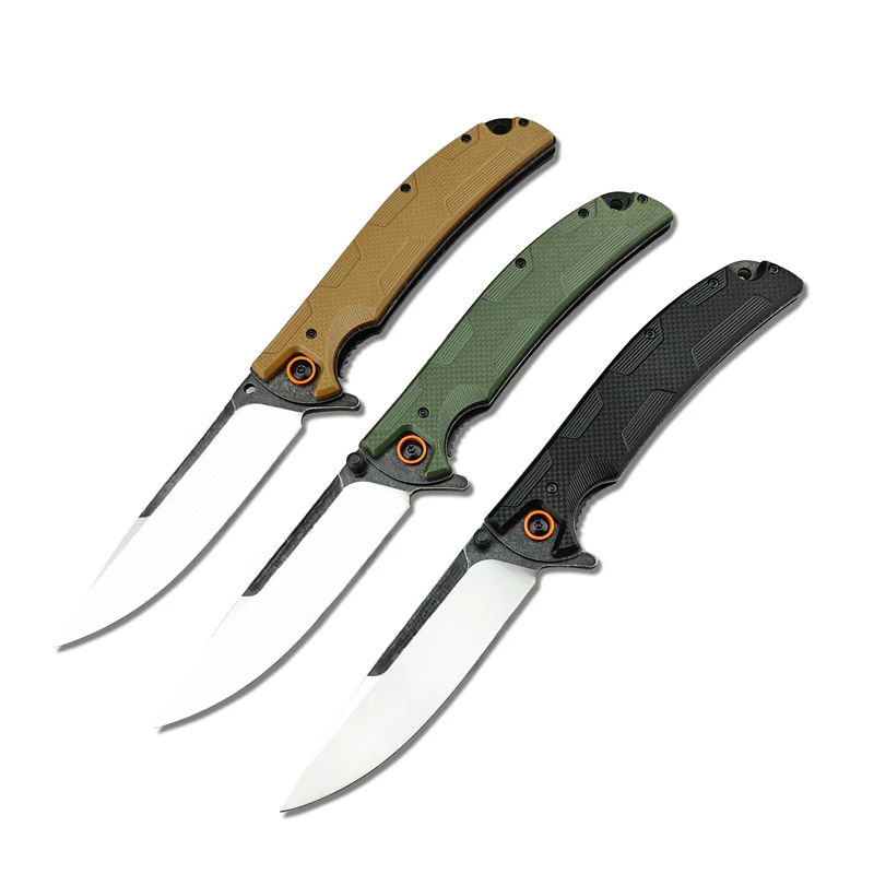 Folding 3 Colors Pocket Knives D2 Blade G10 Handles Outdoor Hunting Camping Self-defense Multifuctional Tactical EDC Knife Tool