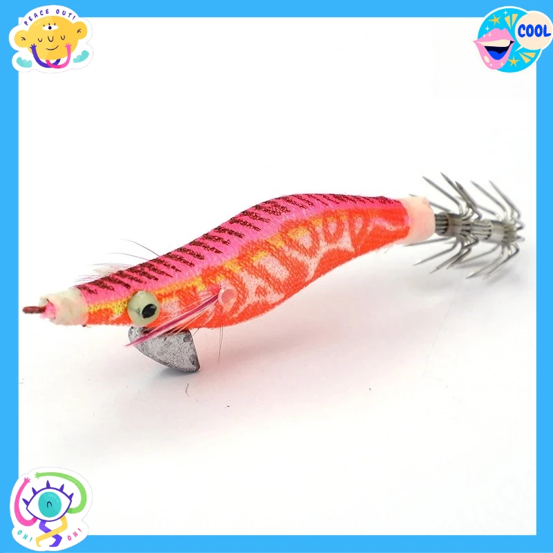 مجموعة مكونة من 4 قطع/صضيب صيد الحبار مع الروبيان الخشبي، طعوم الحبار والخطبوط المتوهجة، طعم صيد الحبار وإكسسوارات صيد الأسماك