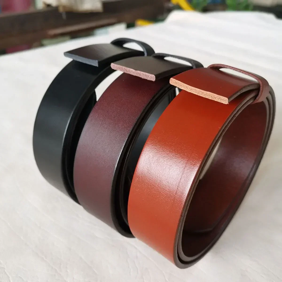 Hand Craft Italian Cowhide Genuine Leather Belts Strap For Business and Casual Wear, Water Absorbing, Unfinished Edge