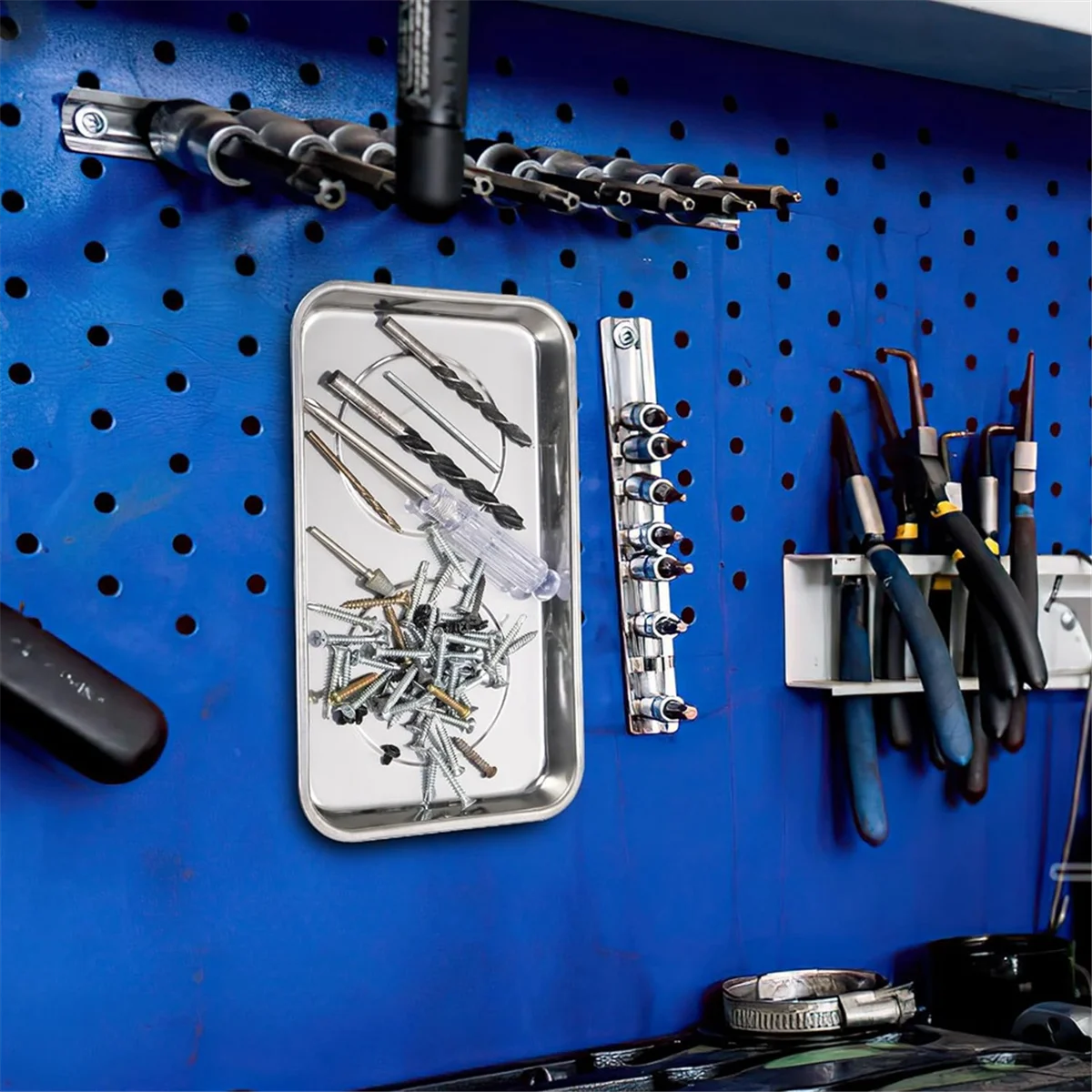 مجموعة أجزاء مغناطيسية ، فولاذ مقاوم للصدأ ، للخدمة الشاقة ، مربعة ومستديرة ، حامل صواني أدوات قوي للغاية ، 3.