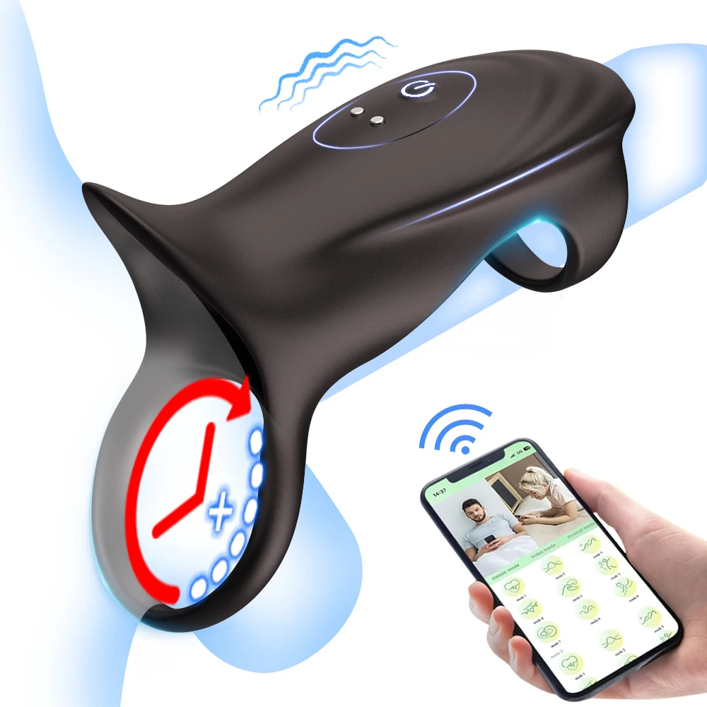 تهتز خاتم الديك القضيب كم الجنس لعب للرجال APP التحكم 10 الاهتزاز حلقة القضيب كم الأزواج هزاز ألعاب الكبار #1