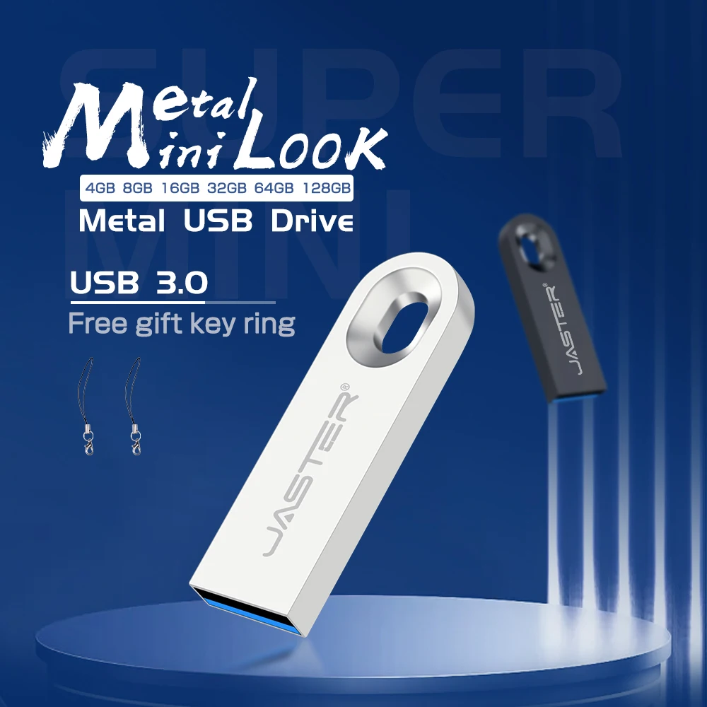 USB3.0 Free Key Chain Pen Drive 128GB High Speed Memory Stick 64GB Business Gift USB 3.0 Flash Drive 32GB Metal USB Memory Stick
