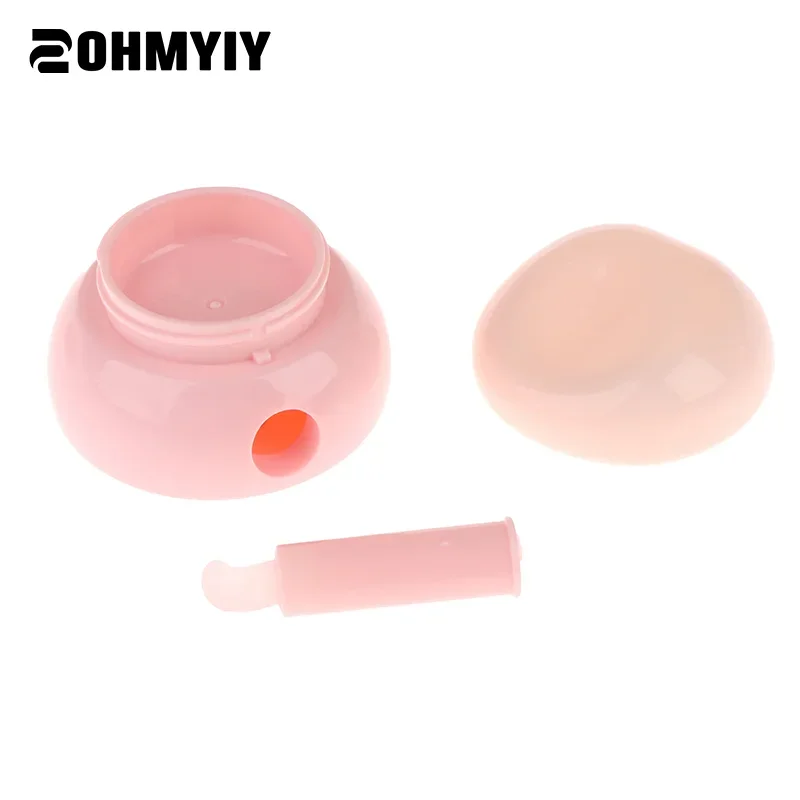 1 szt. Mini Puszka Kosmetyczna 3,5g Pojemnik na Makijaż Pielęgnację Skóry Krem do Twarzy Balsam do Ust z Silikonową Łyżeczką Butelka Wielokrotnego Użytku
