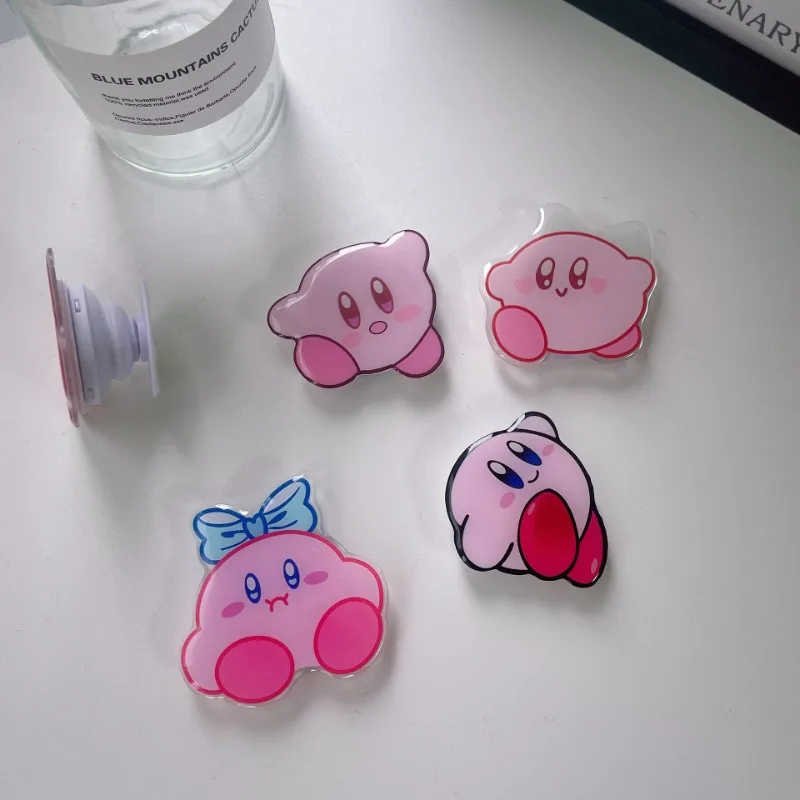 Kirby ที่ยึดโทรศัพท์มือถือพับได้, รองรับกระเป๋าเบ้าปลั๊กที่ใส่ที่สวมนิ้วเพื่มฐานการ์ตูนอะนิเมะคลิปมือถืออุปกรณ์เสริม