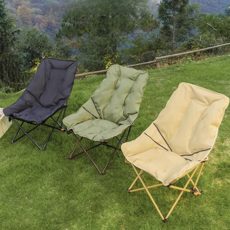 

Camping Chair Furniture Beach Foldable Outdoor Folding Moon Chair Camping Fishing Beach Portable Lunch Lounge Picnic Stool Playa