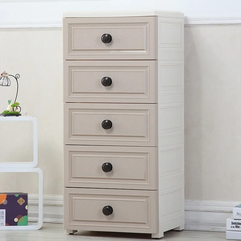 Storage cabinet drawer type crevice children's wardrobe multi-layer plastic locker clothes chest