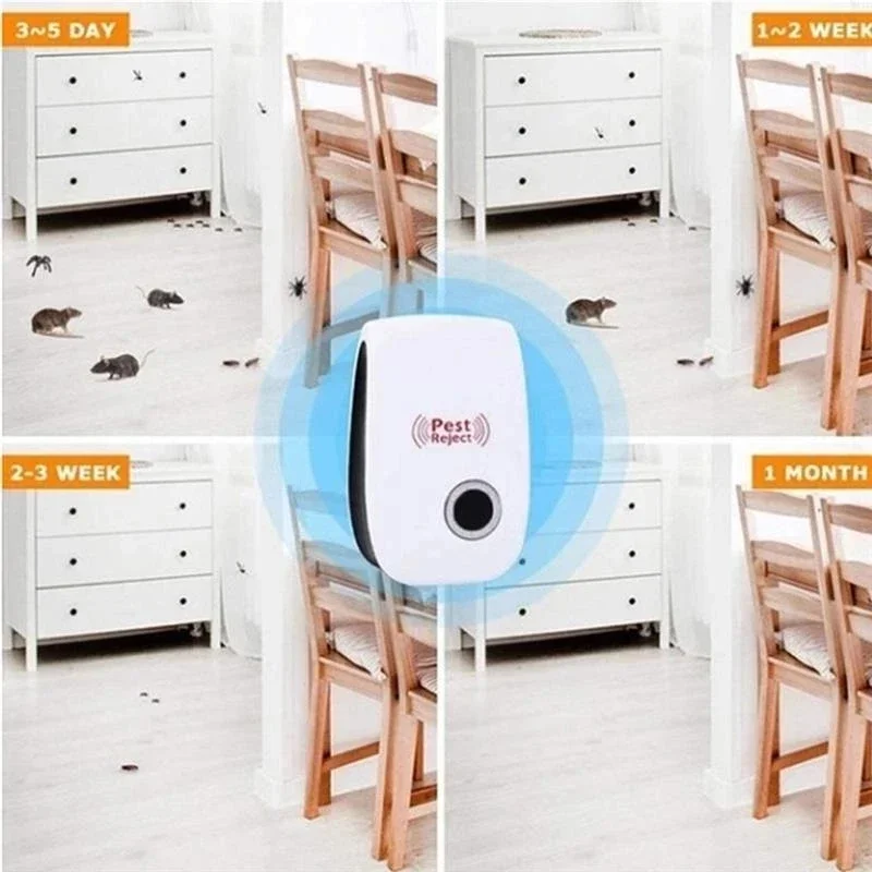 2023 New Pest Reject Ultrasound Mouse Cockroach Repeller Device Insect Rats Spiders Mosquito Killer Pest Control Household Pest