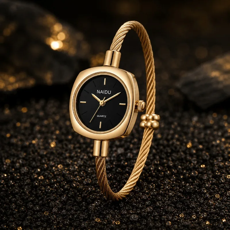 Fashion Gold Fine Strap Ladies Watch Luxury Brand Bangle Bracelet Quartz Wristwatches for Woman Elegant Female Clock Reloj Mujer