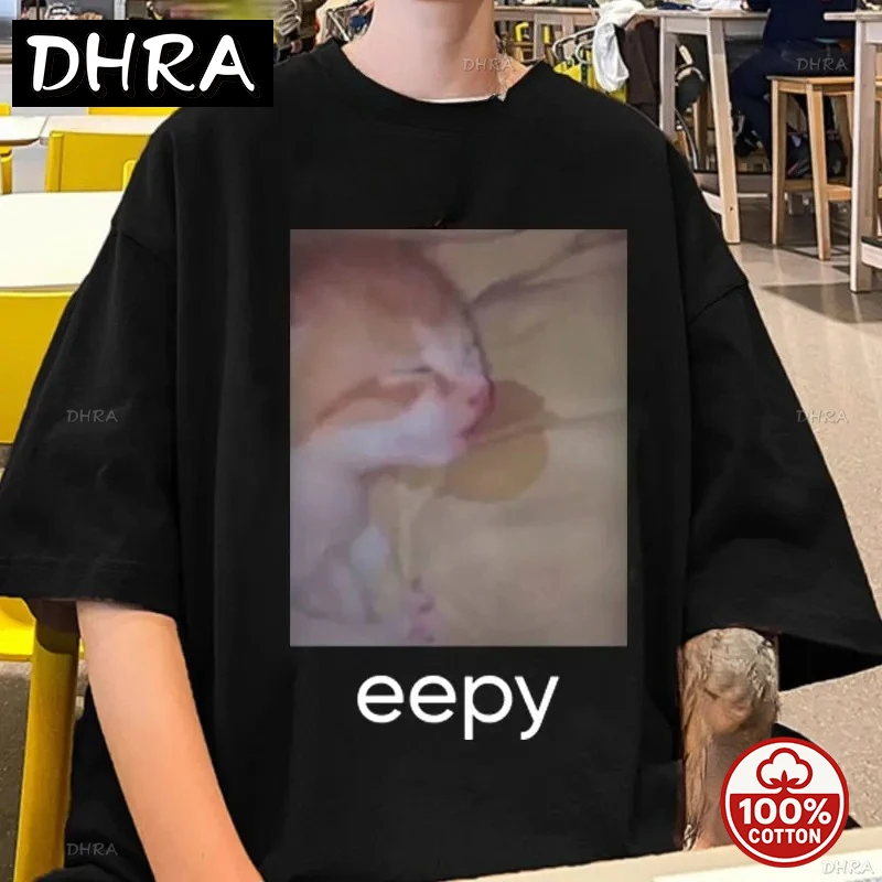 

Funny Cat Print T-Shirt Fashion Vintage Harajuku Summer Casual Cotton Illustration Tee Shirt Men Women's Clothes Tops Vintage