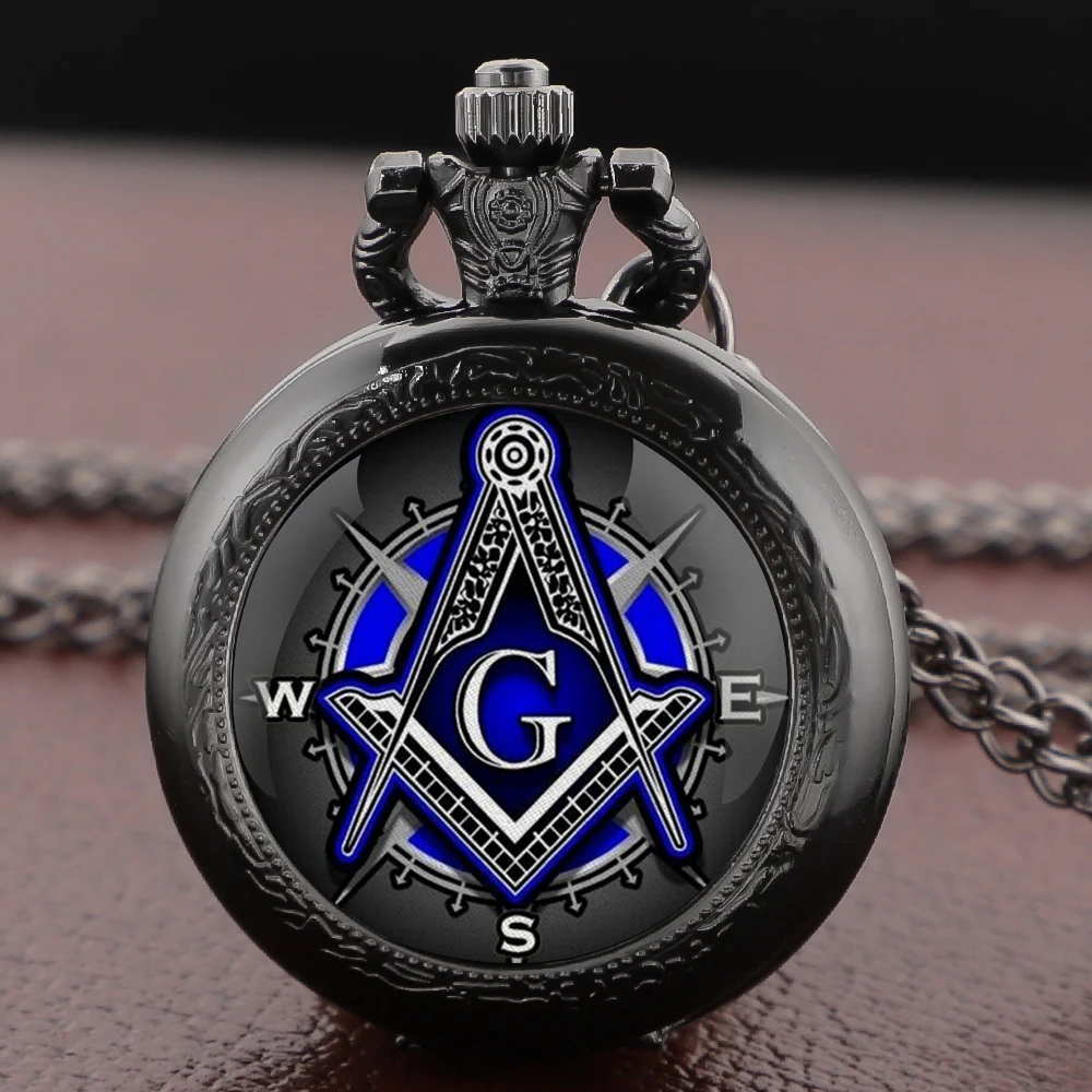 الماسونية زجاج قبة ساعة جيب كوارتز قلادة توقيت قلادة الرجال النساء هدية تذكارية Relojes دي Bolsillo #4