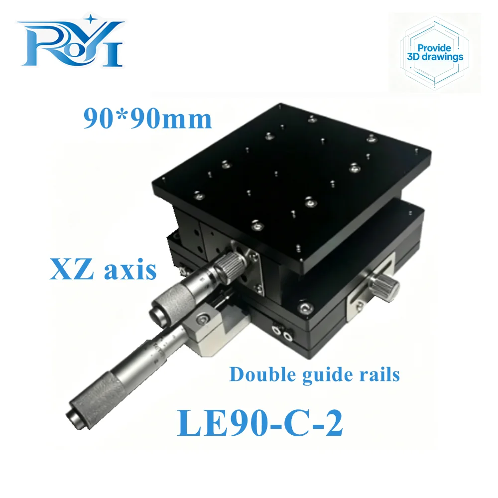 XZ Axis 90x90mm Sliding Stage Displacement Lift Platform Double Guide Rail XZ90-L-2 LE90-L-2 for Precision Motion Applications
