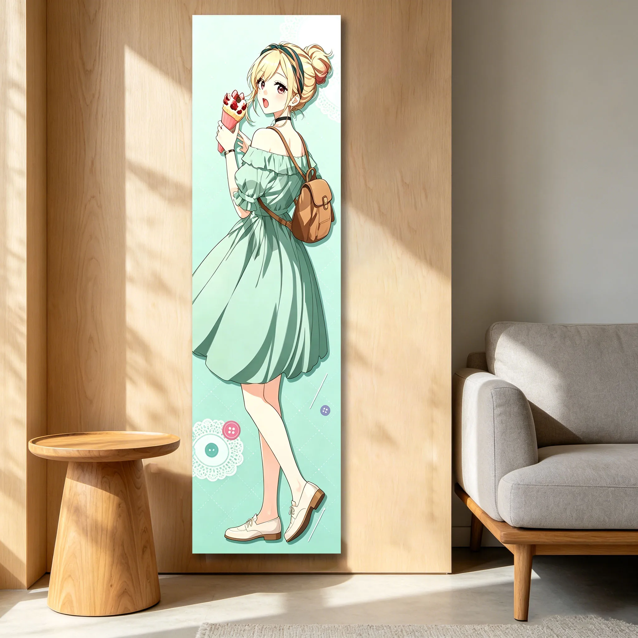 M-Marin K-Kitagawa My D-Dress-Up Darling Moe Tapestry Mint Green Anime Girl Long Tapestry Suitable For Bedroom Dorm Wall Decor
