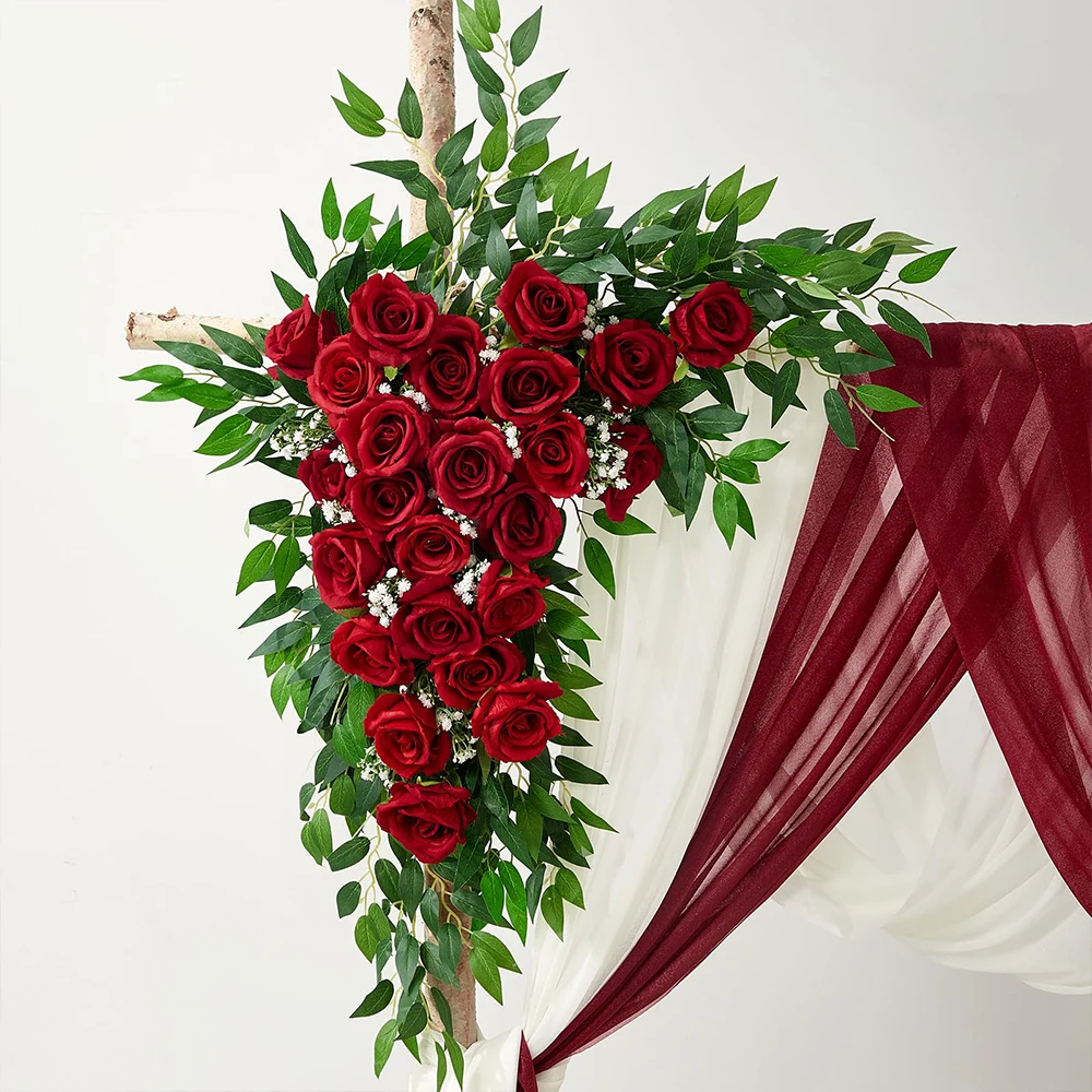 Italienische Ruscus-Grünstiele, künstliche grüne Blattgirlande, Ranken, DIY, Hochzeitsbogen, Blumenstrauß, Tischdekoration, Heimdekoration – Detail 2