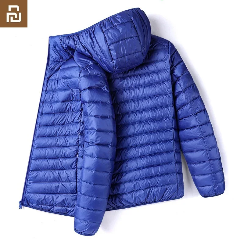 For Xiaomi Youpin Men's Winter Ultra Light and Thin Down Jacket Hooded Plus Fat Plus Size Lightweight  Cotton clothing