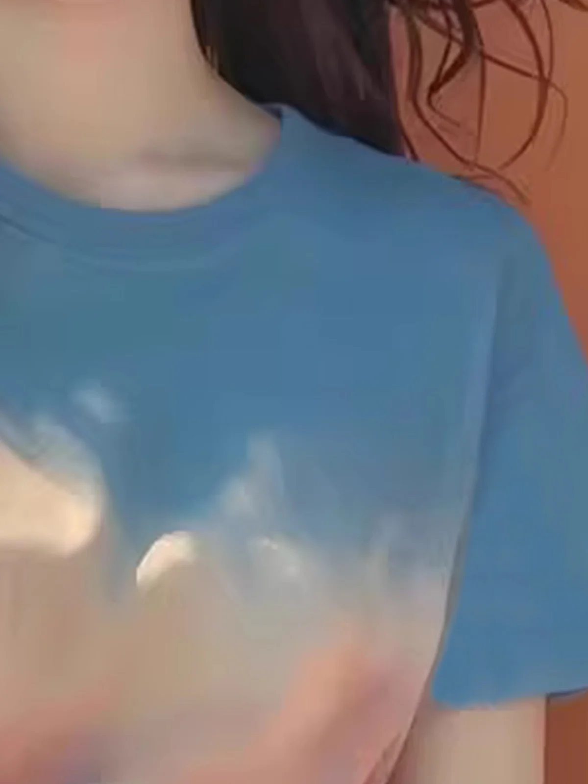 블루 옴브레 또는 스웨 여성용 티셔츠 루즈핏 캐주얼 여름 탑 독특한 디자인 감각적인 새로운 도착 2026