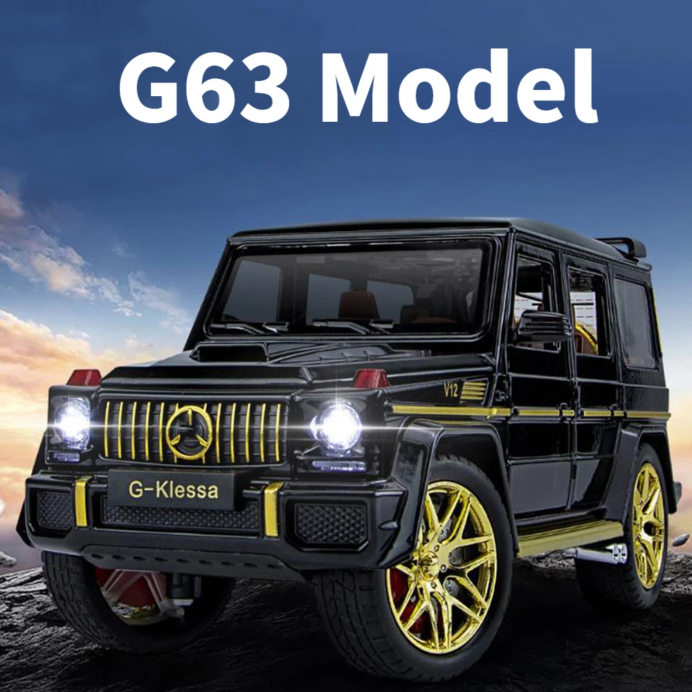 

1/24 G63 Toys Car Models Alloy Diecasts Metal Simulation With Sound And Light Door Open Vehicles Kids Gifts Boys Toy Collection