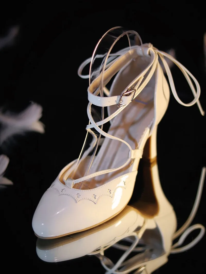 

Japanese Original Lolita Summer 2026 High Heels Women's Straps Pointed Sandals Elegant Cross Straps The Heel Sandals for Female