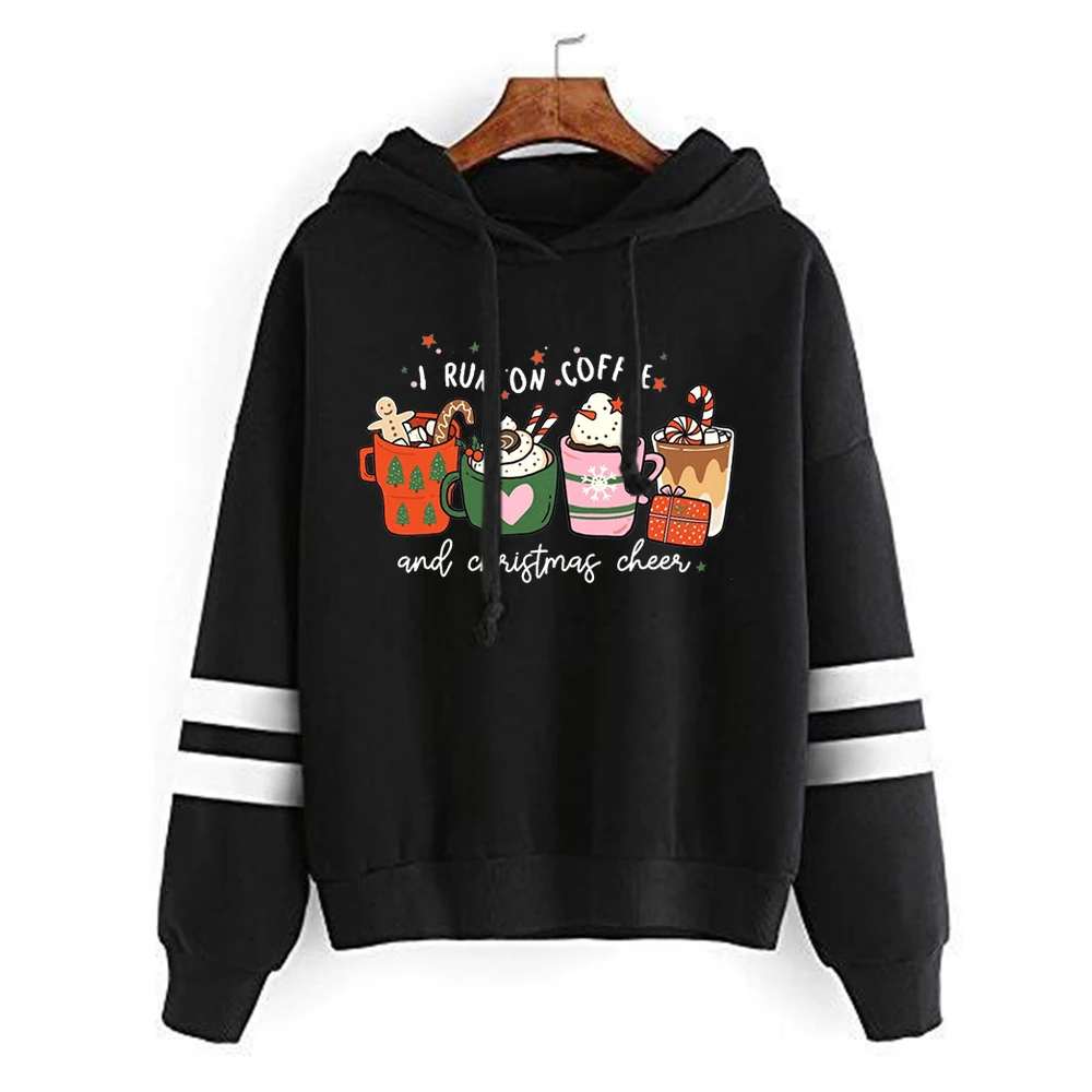 

I Run on Coffee and Christmas Cheer Hoodie Funny Christmas Sweatshirt Cute Christmas Hoodies Coffee Christmas Kawaii Clothes