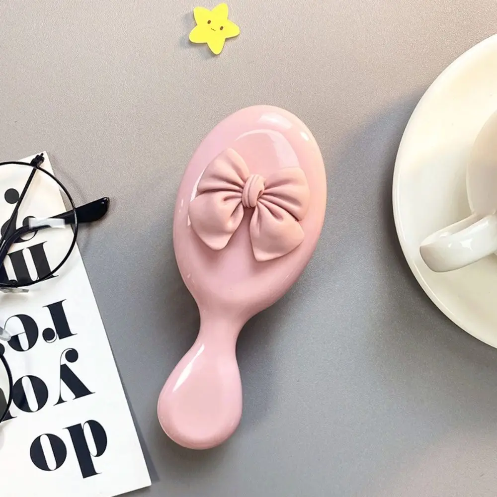 Handle Cartoon Air Comb Anti Static Blood Circulation Smoothly Pocket Hair Brush Girl Heart Scalp Massage Bow Comb Student