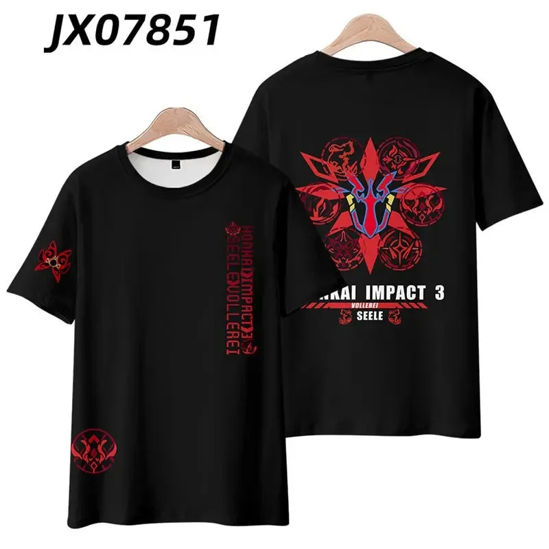 Honkai Impact 3 3D Print T Shirt donna uomo Summer Fashion manica corta divertente Tshirt Graphic Tees Seele Vollerei Costume Cosplay