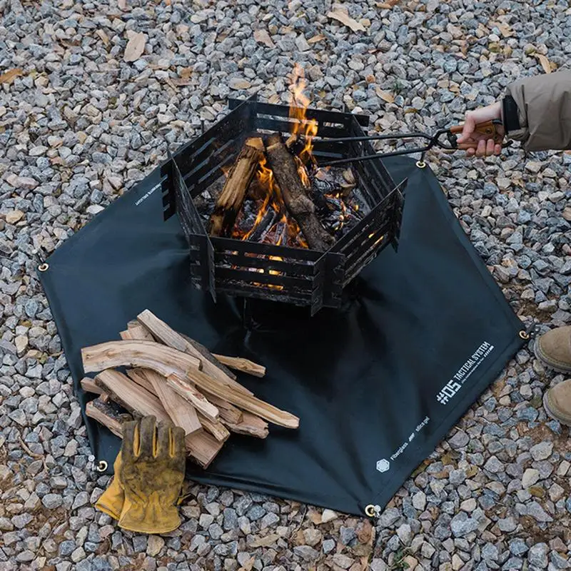 Portable Fire-proof Mat Outdoor barbecue camping double-sided silicone glass fiber cloth Fire resistant and flame retardant mat