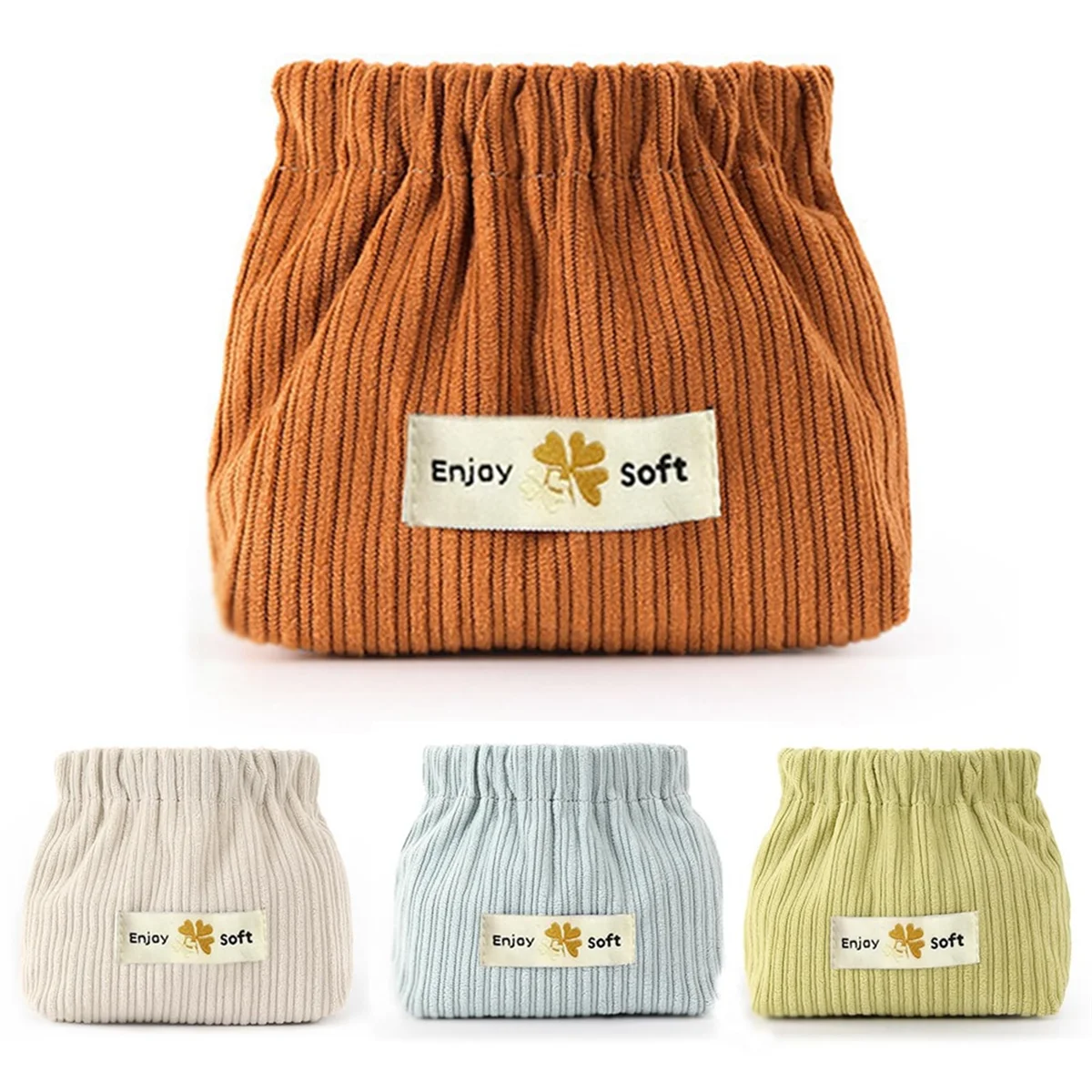 AAA87 Corduroy Storage Bag Lipstick Bag Women'S Cosmetic Bag Snap Storage Bag Automatic Closure Travel Mini Coin Purse