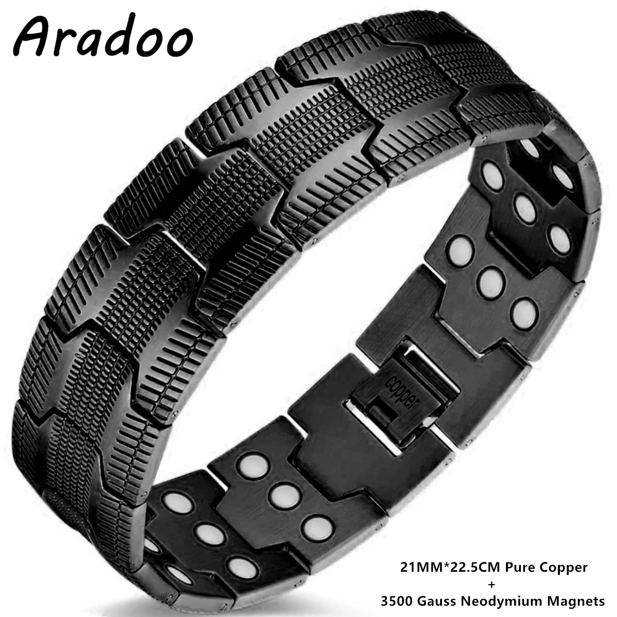 

ARADOO браслет из чистой меди для мужчин, магнитные винтажные браслеты, регулируемый браслет, ювелирные изделия, подарок