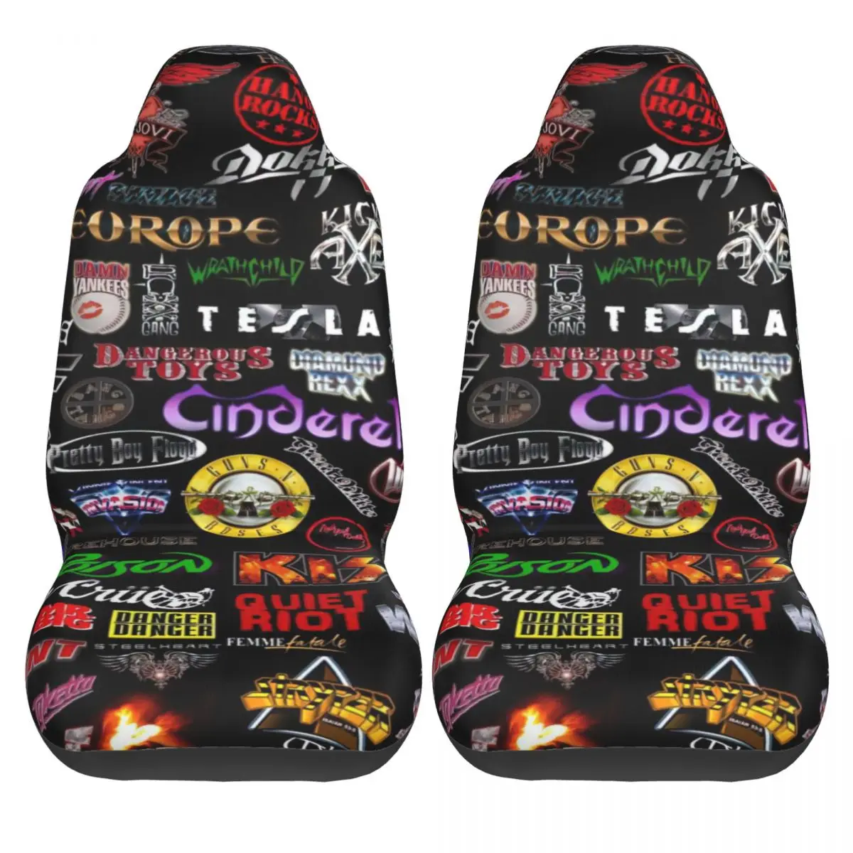 80s Gothic Rock Band Guitar Music Car Seat Cover Custom Printing Universal Front Protector Accessories Cushion Set