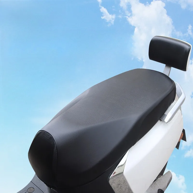 

Thickened Waterproof Black Elastic Leather Seat Cover Motorcycle Full Surround Sunproof and Heat Insulation Cushion Cover