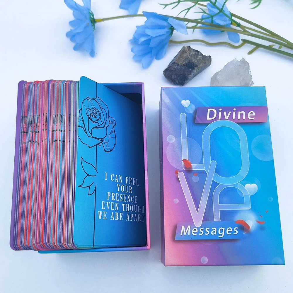 Divine Loves Oracle Cards, 64 Love Messages Tarot Cards, Twin Flame Oracle Deck, With Meanings On Them, Fortune Telling Toys