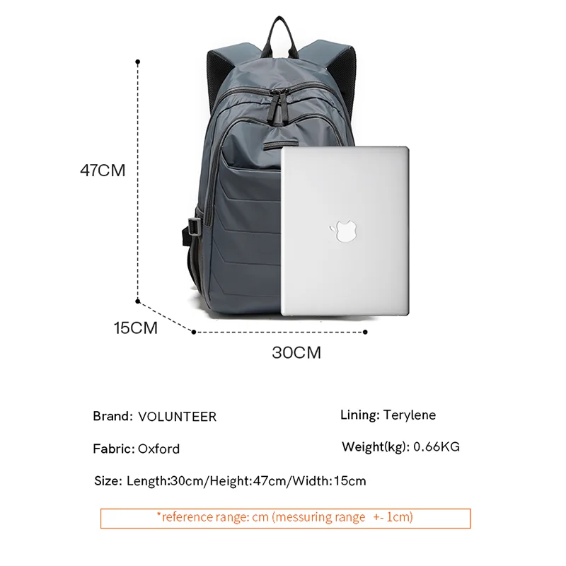 VOLUNTEER Backpack for Men 2026 New Stylish High Quality Multifunction Large Knapsack Capacity Travel School 1713-10