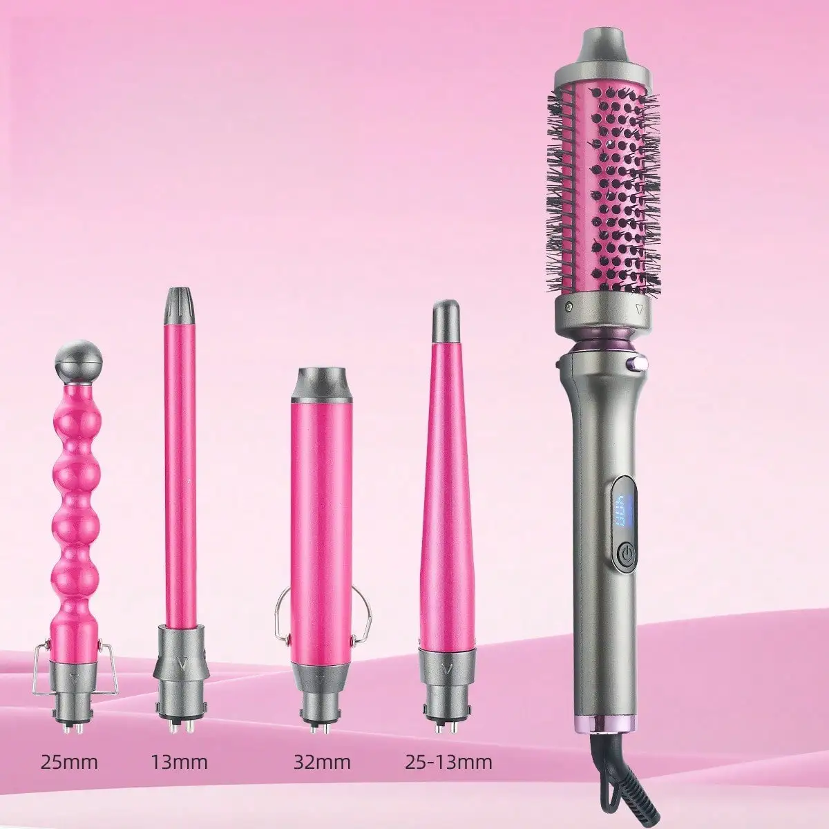 Best-Selling 5-In-1 Curling Iron With Multi-Size Replaceable Heads, Multifunctional Hair Styler, Ideal For Creating Big Waves, Egg Roll Curls And Wool Curls.