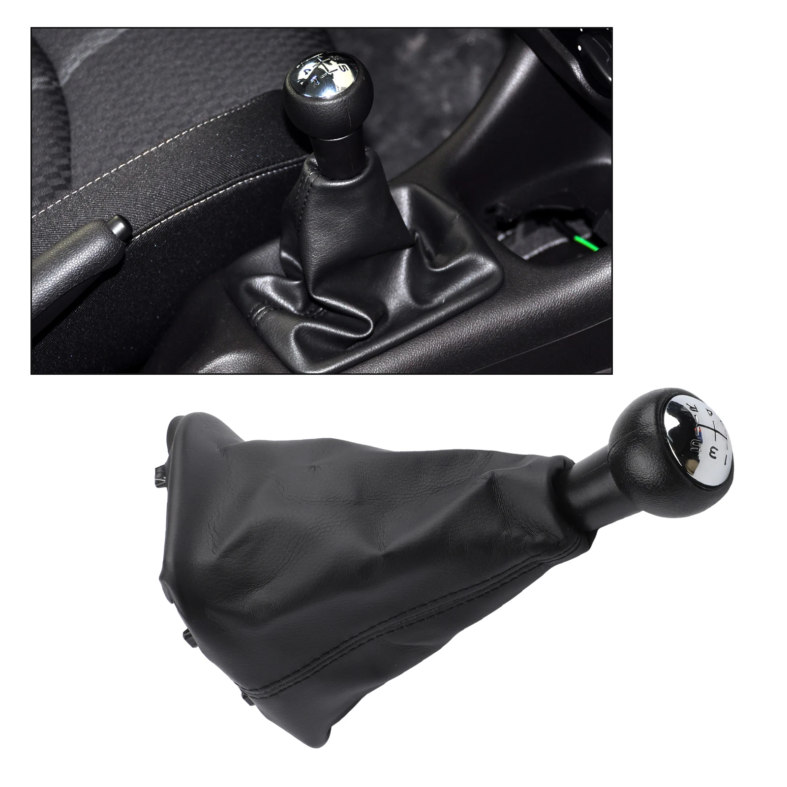 5 Speed  Car Gear Shift Knob W/ Gaitor  Complete For 207 For 307 For 308 Shifter  Lever Gaiter Boot Cover Car Accessorie - view 5