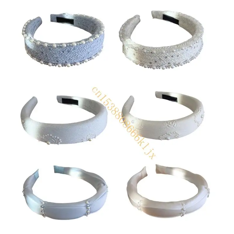

Luxury Headpiece With Faux Pearls Decors Fashion Headbands Comfortable Hairband 066C