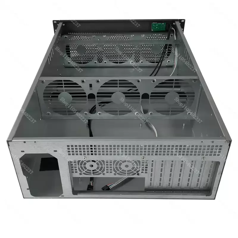 4U Multi GPU Chassis 6 8 Graphics Card Server Rack IDC Room Industrial Computer High Speed Fan view 4