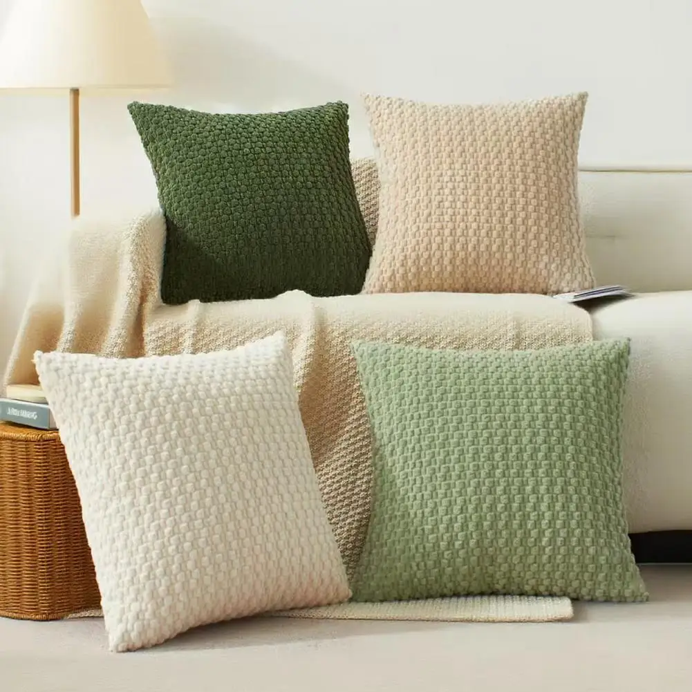 Decorative Pillowcase 45x45cm Corduroy Pillowcase Decorative Throw Pillow Cover Soft Square Cushion Case for Room Sofa Bedroom