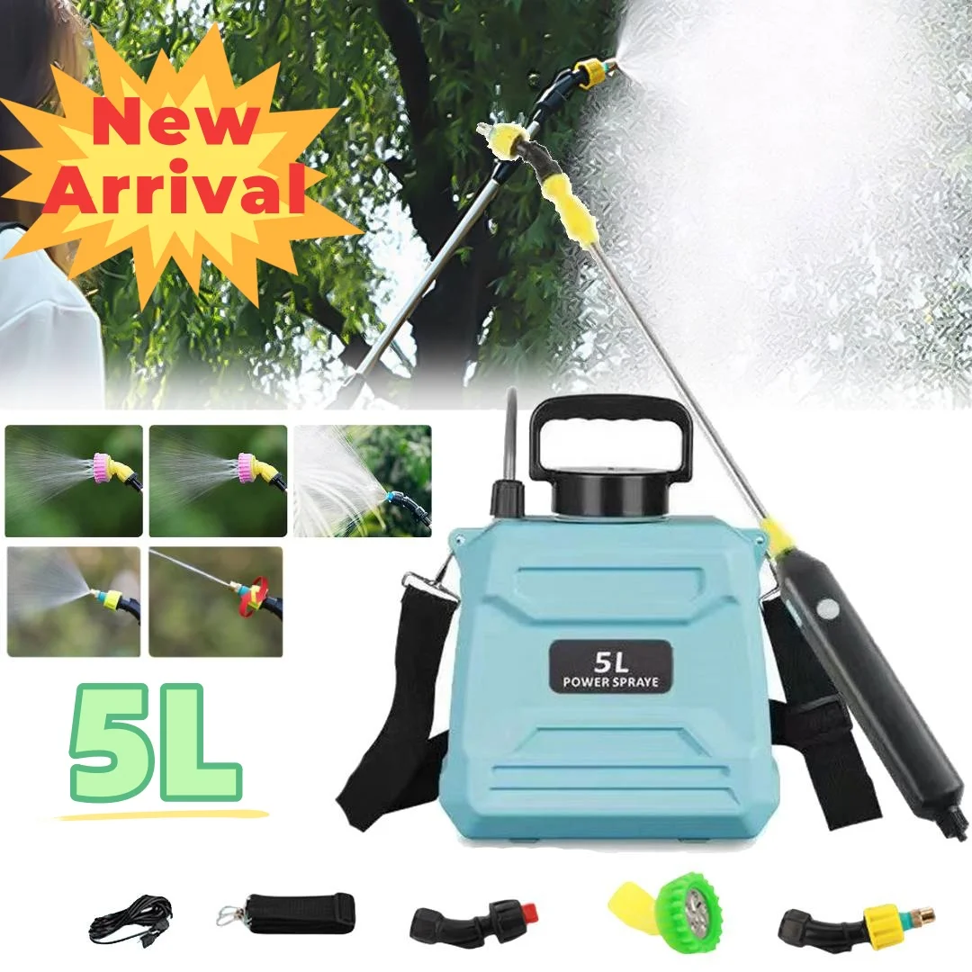 بخاخ كهربائي أوتوماتيكي 5L حديقة النبات مستر مسقاة مع بندقية رذاذ USB قابلة للشحن أداة الري أداة رش العشب
